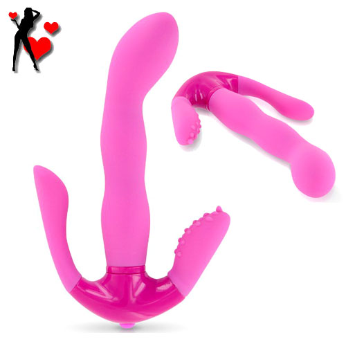 Triple stimulateur silicone anal vaginal et clitoris