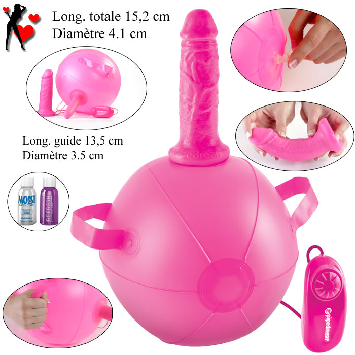 Le ballon de tous les orgasmes Gode vibrant sur ballon rose gonflable