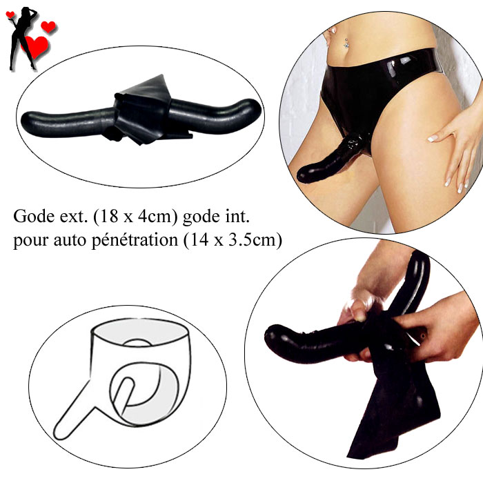 Culotte latex double gode point G